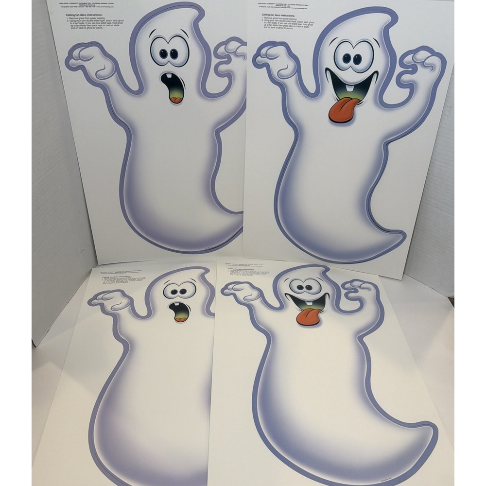 Vintage Current INC Die Cut Ghost Decoration Wall Fan Window Lot Of 4